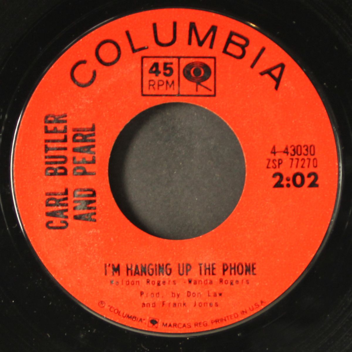 i'm hanging up the phone / just a message by CARL BUTLER & PEARL