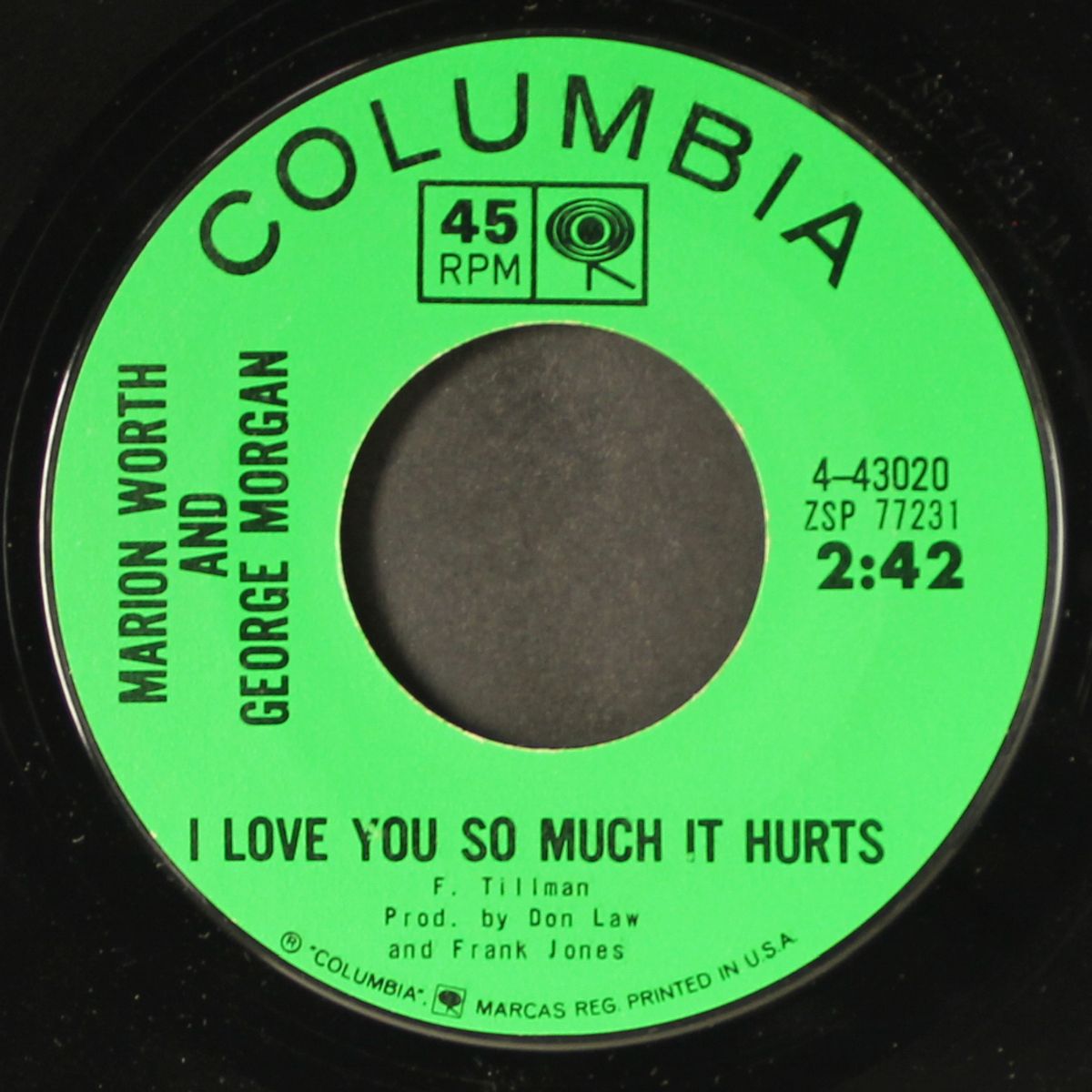 slipping around / i love you so much it hurts by MARION WORTH & GEORGE MORGAN