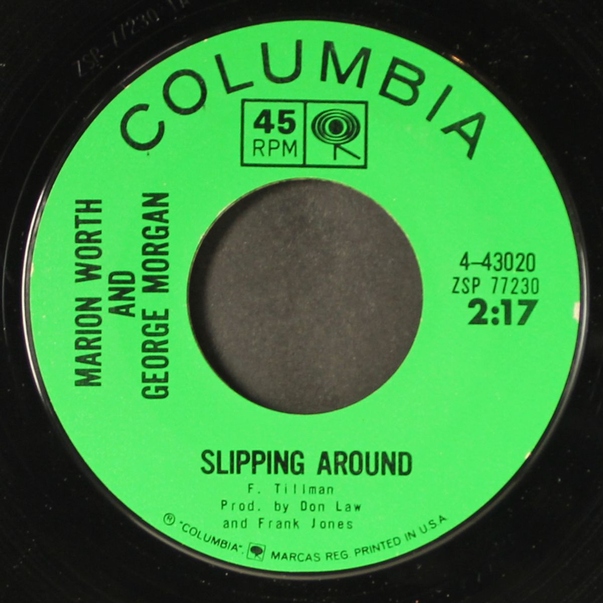 slipping around / i love you so much it hurts by MARION WORTH & GEORGE MORGAN