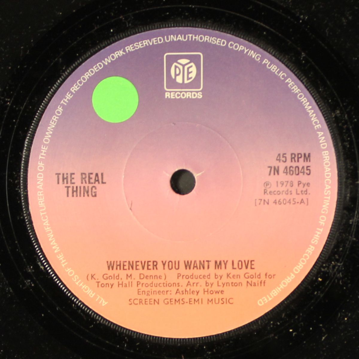 whenever you want my love / stanhope street by REAL THING