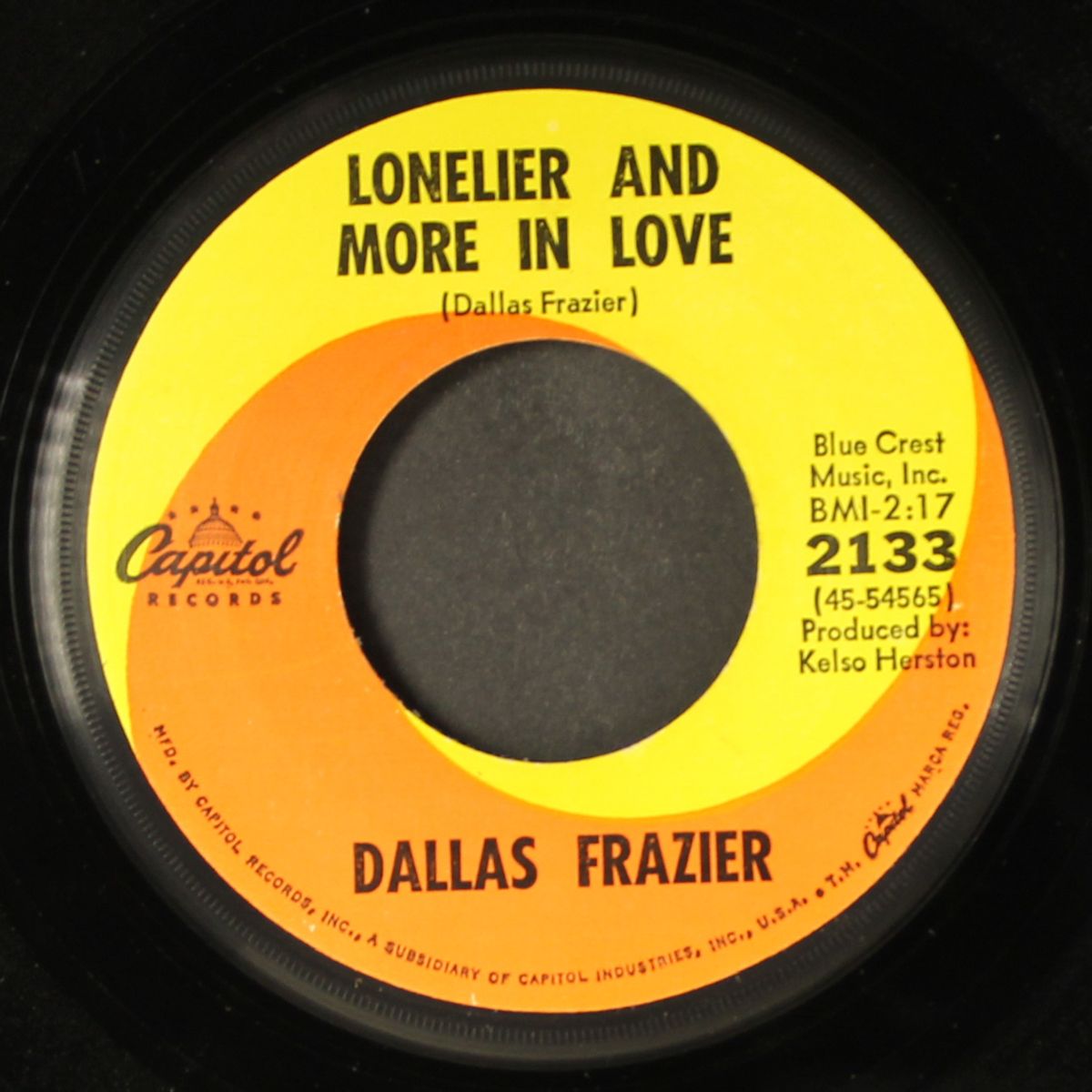lonelier and more in love / the sunshine of my world by DALLAS FRAZIER