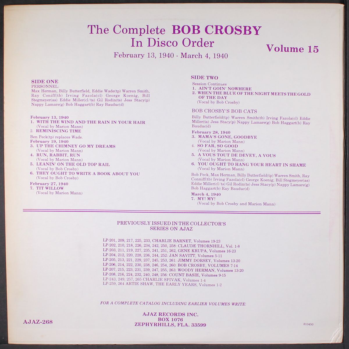 the complete bob crosby in disco order, vol. 15 by BOB CROSBY