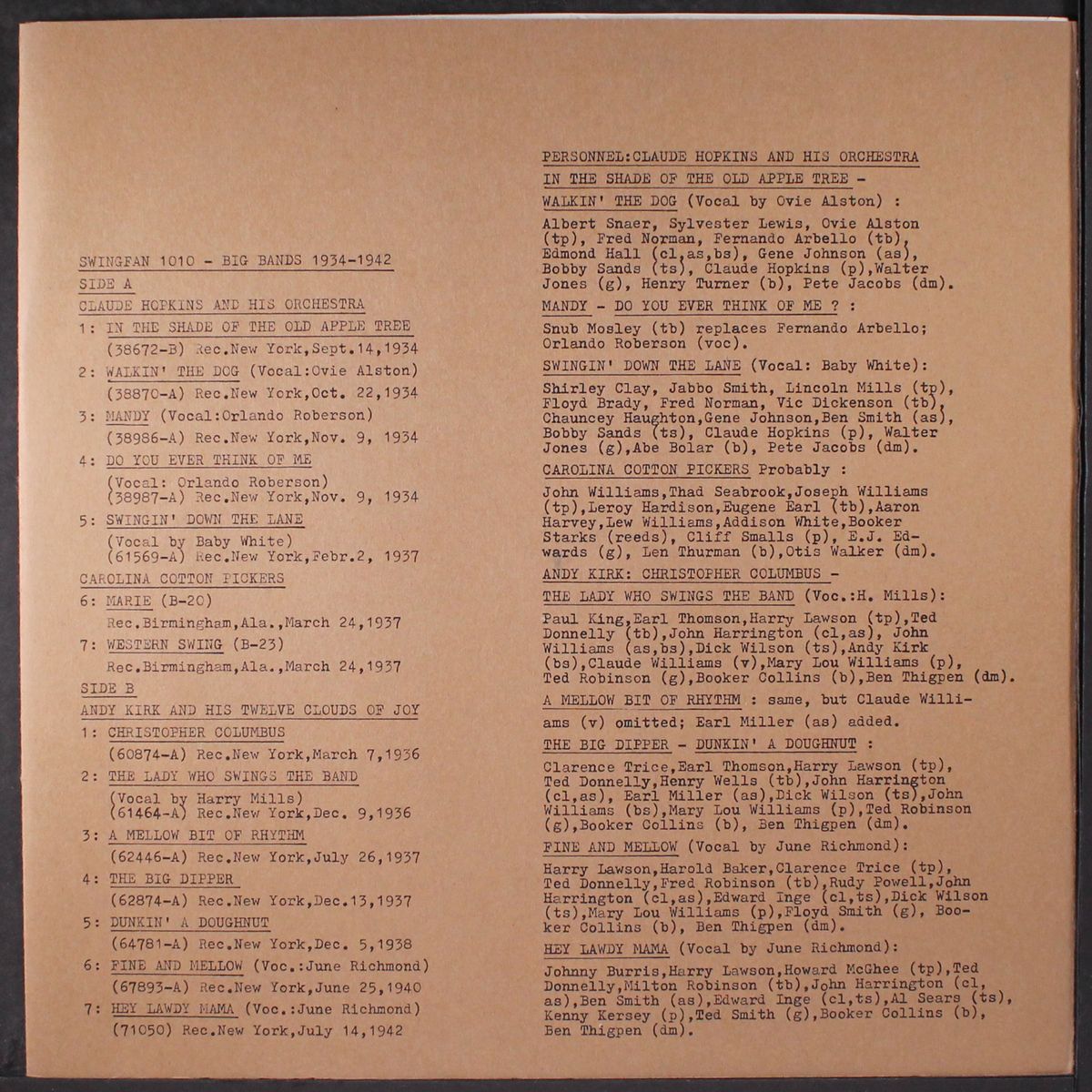 big bands by CLAUDE HOPKINS