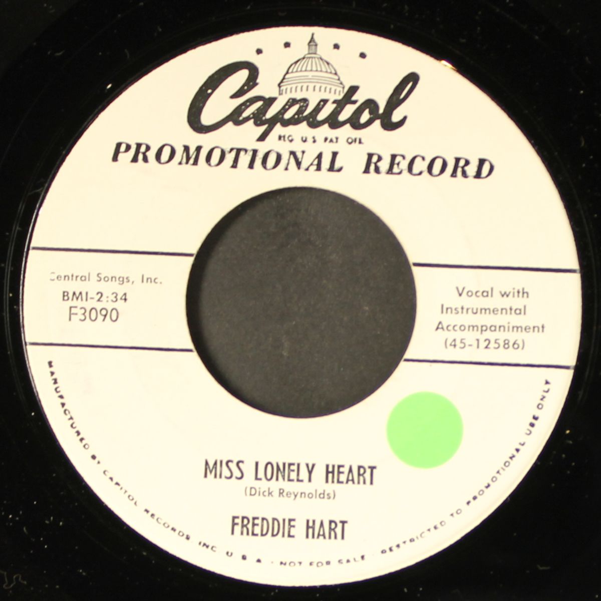 miss lonely heart / oh, heart let her go by FREDDIE HART