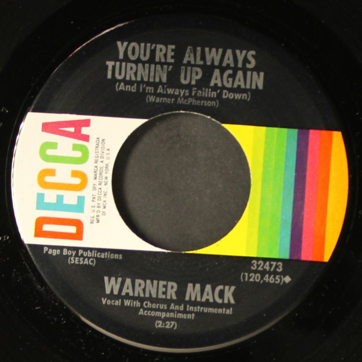 you're always turnin' up again / leave my dream alone by WARNER MACK