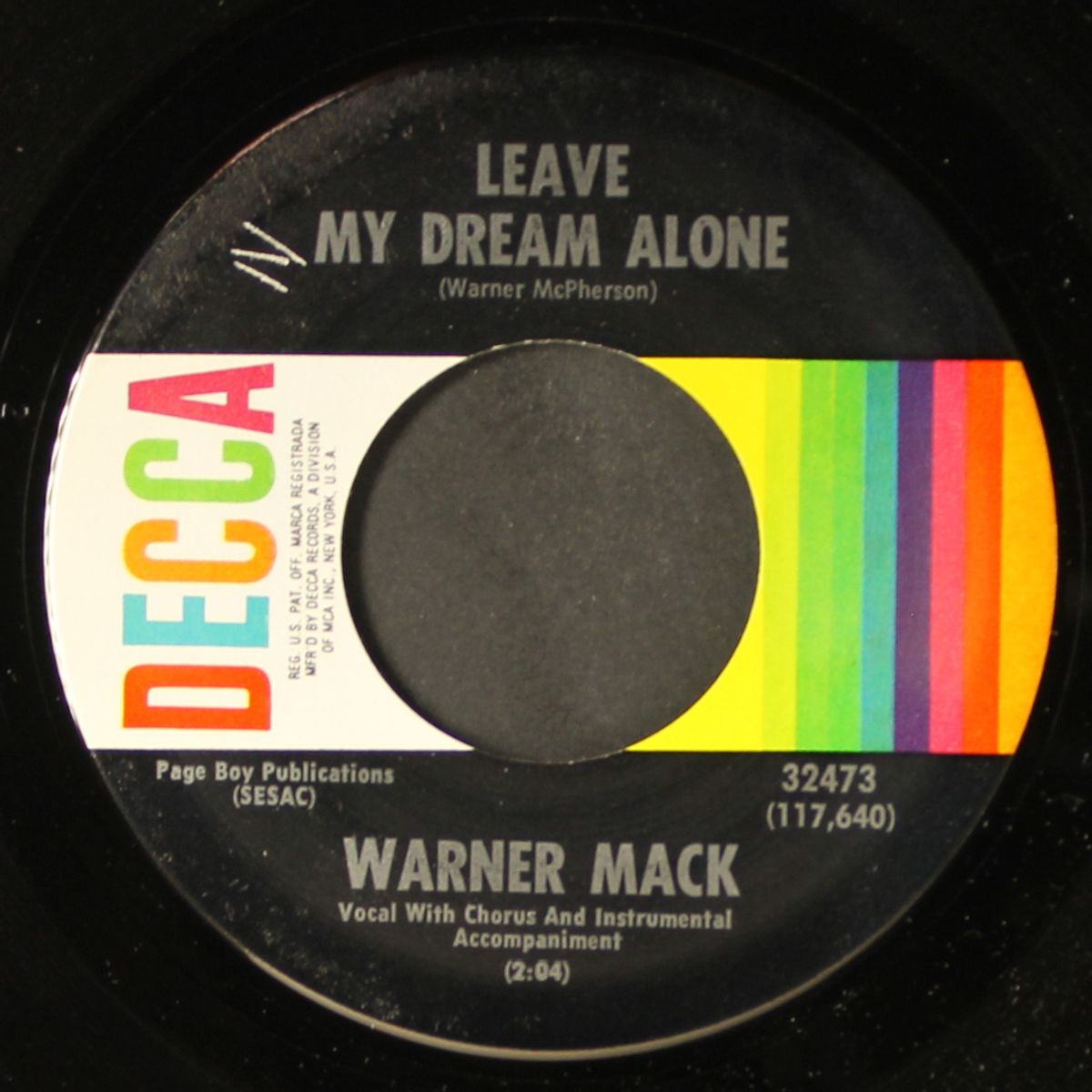 you're always turnin' up again / leave my dream alone by WARNER MACK
