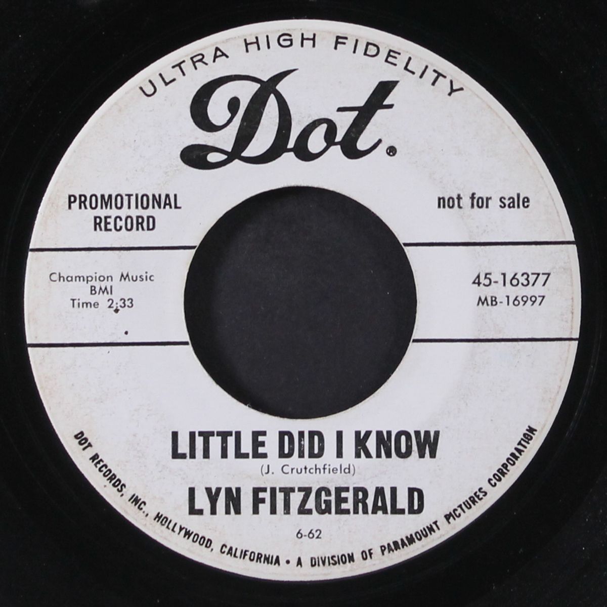 in the middle of a love / little did i know by LYN FITZGERALD
