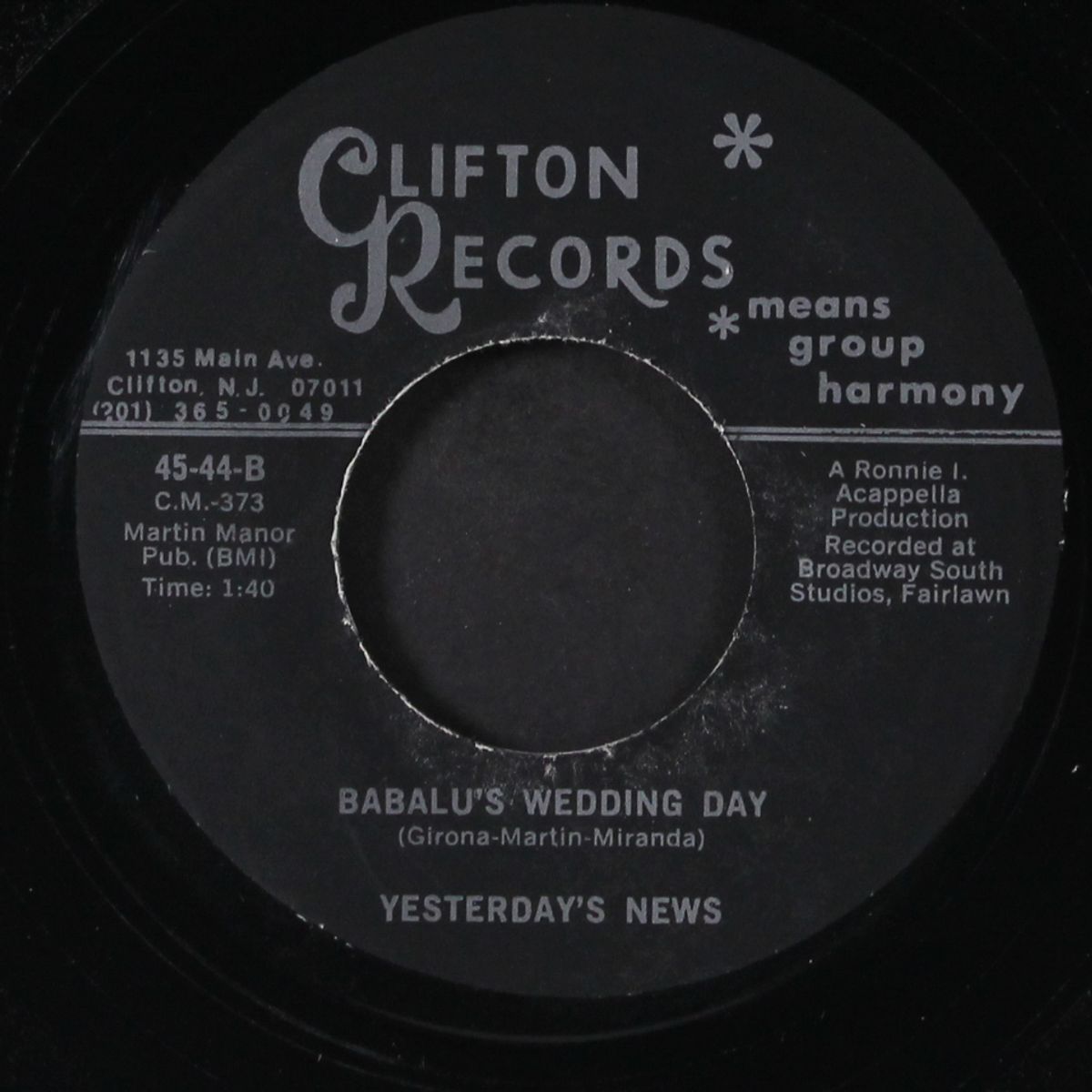old man river / babalu's wedding day by YESTERDAY'S NEWS