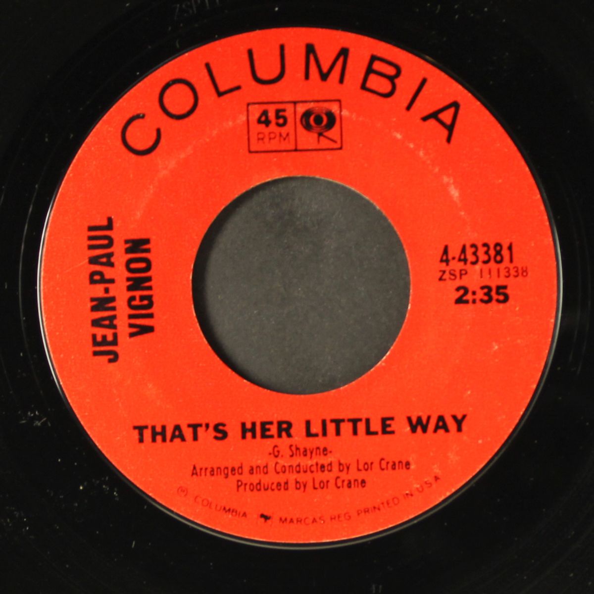 what now my love / that's her little way by JEAN-PAUL VIGNON