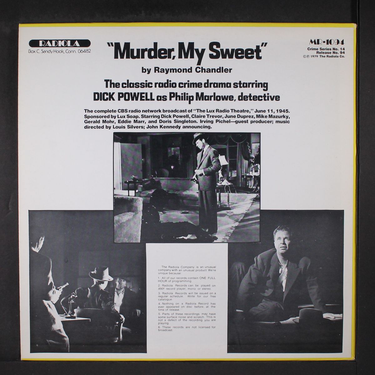 murder, my sweet by ORIGINAL RADIO BROADCAST