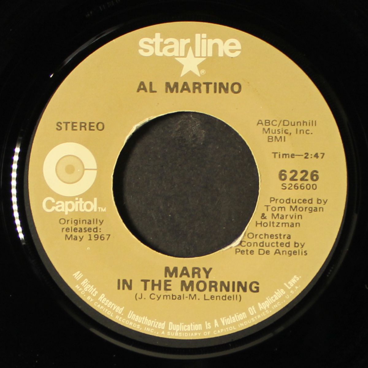 mary in the morning / i love you because by AL MARTINO