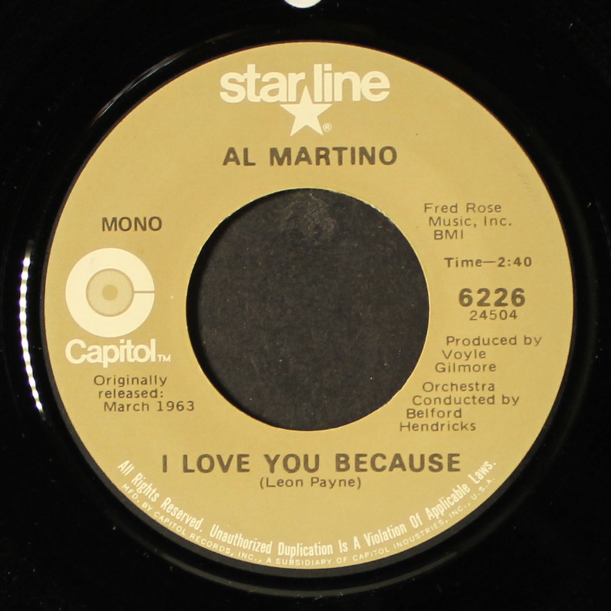 mary in the morning / i love you because by AL MARTINO