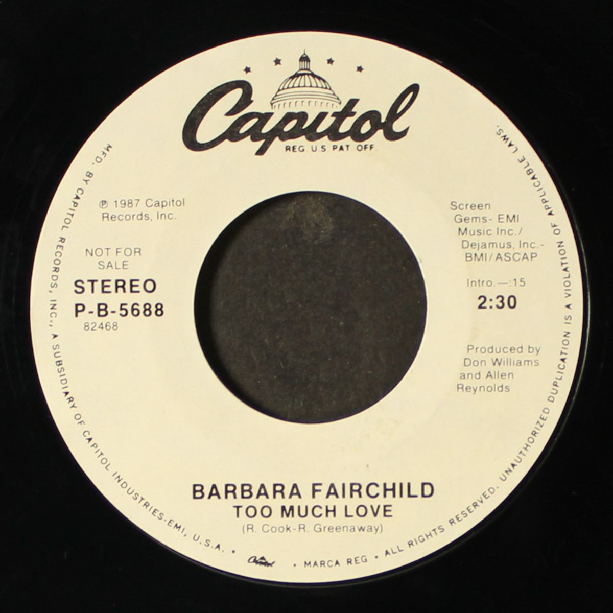 too much love / same by BARBARA FAIRCHILD