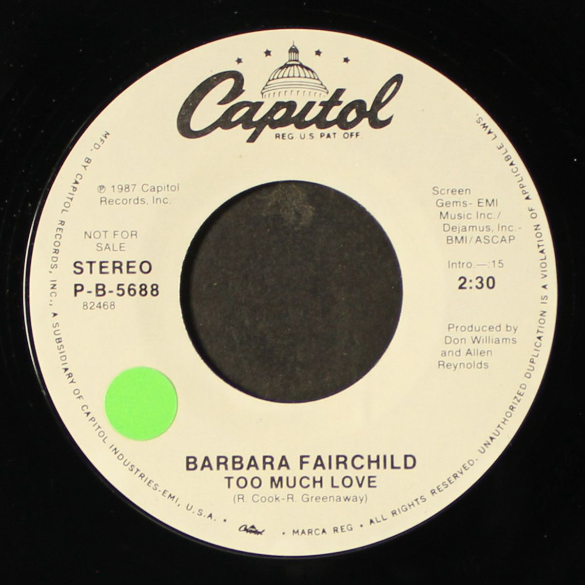 too much love / same by BARBARA FAIRCHILD