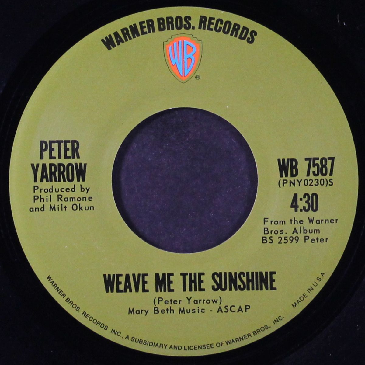 wings of time / weave me the sunshine by PETER YARROW