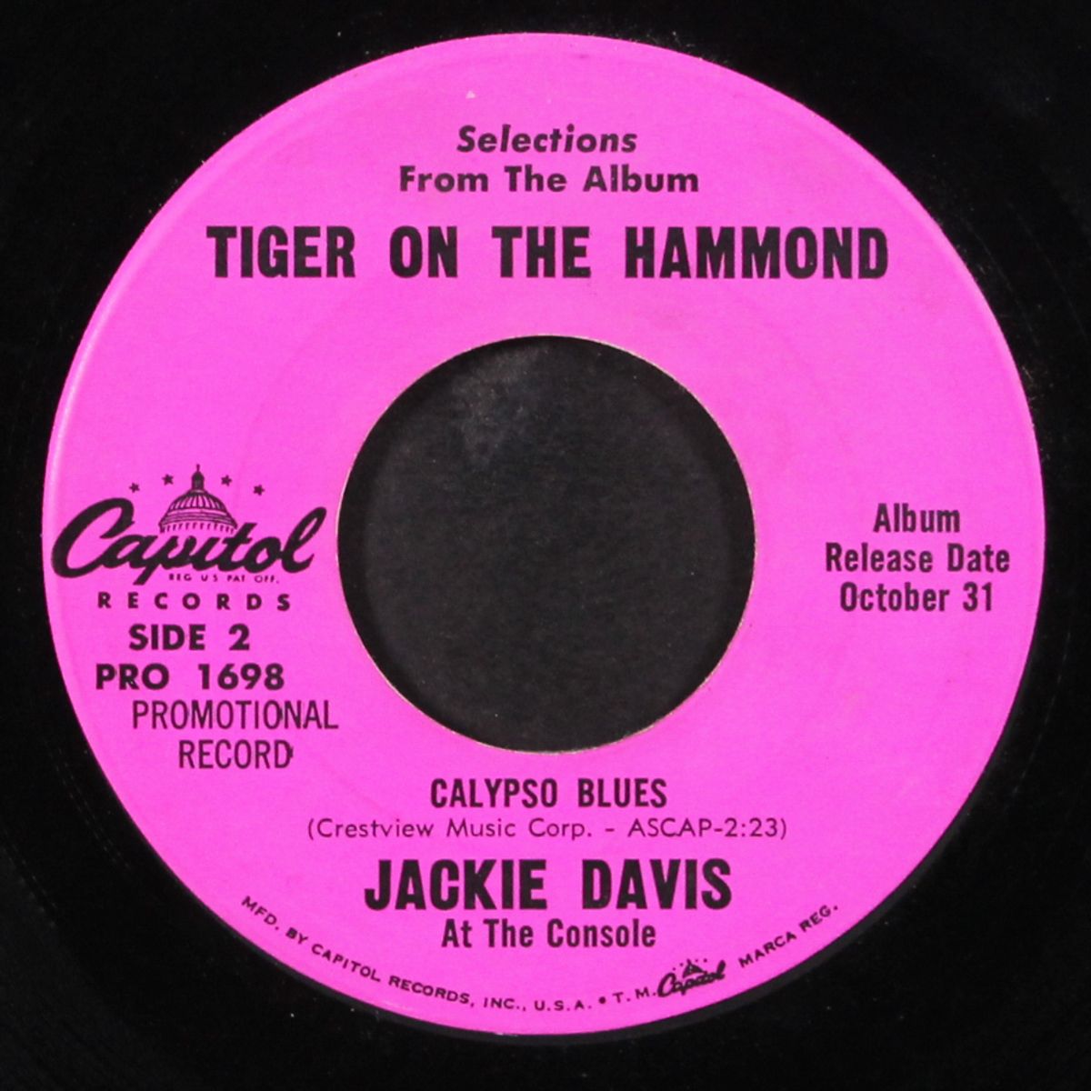 you took advantage of me / calypso blues by JACKIE DAVIS