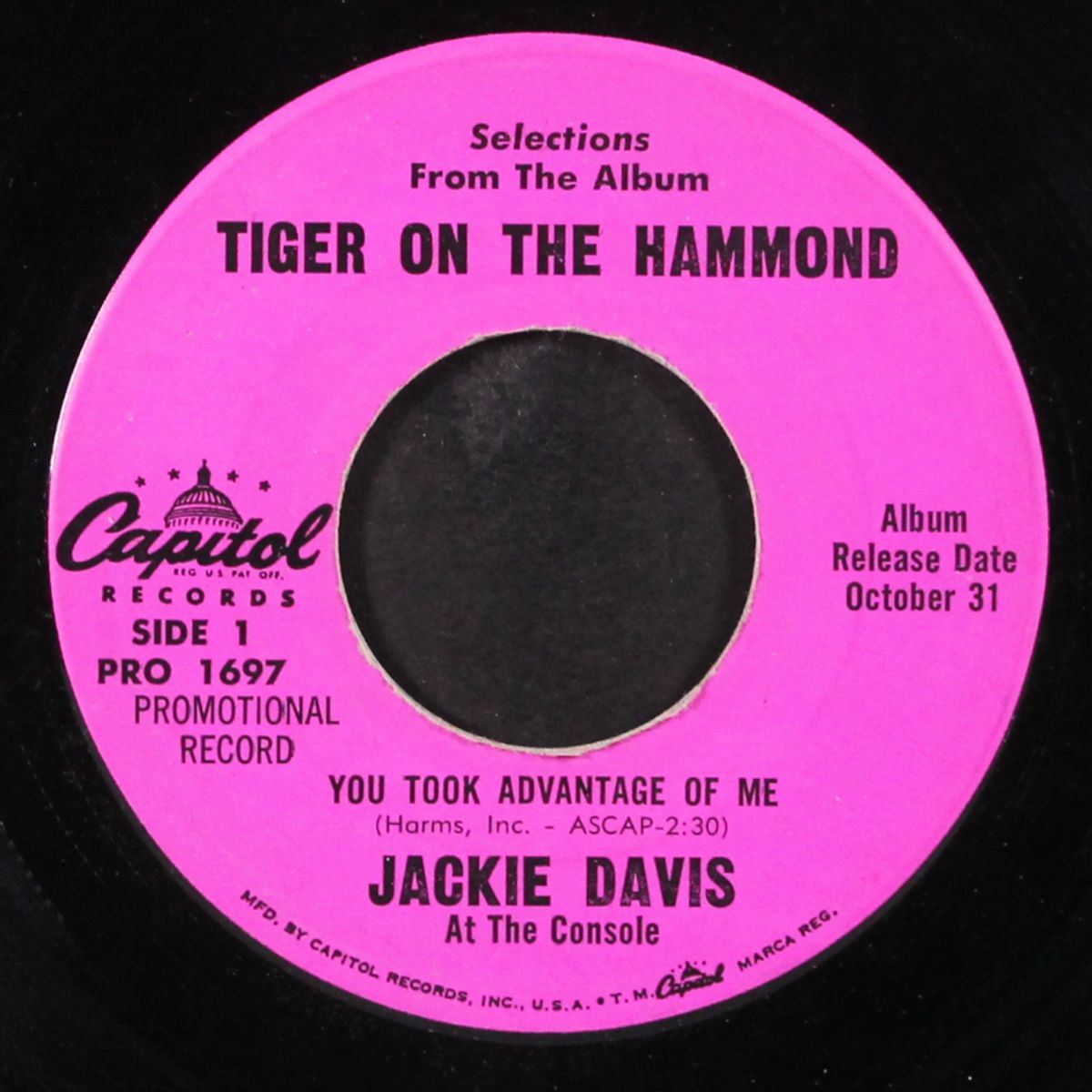 you took advantage of me / calypso blues by JACKIE DAVIS