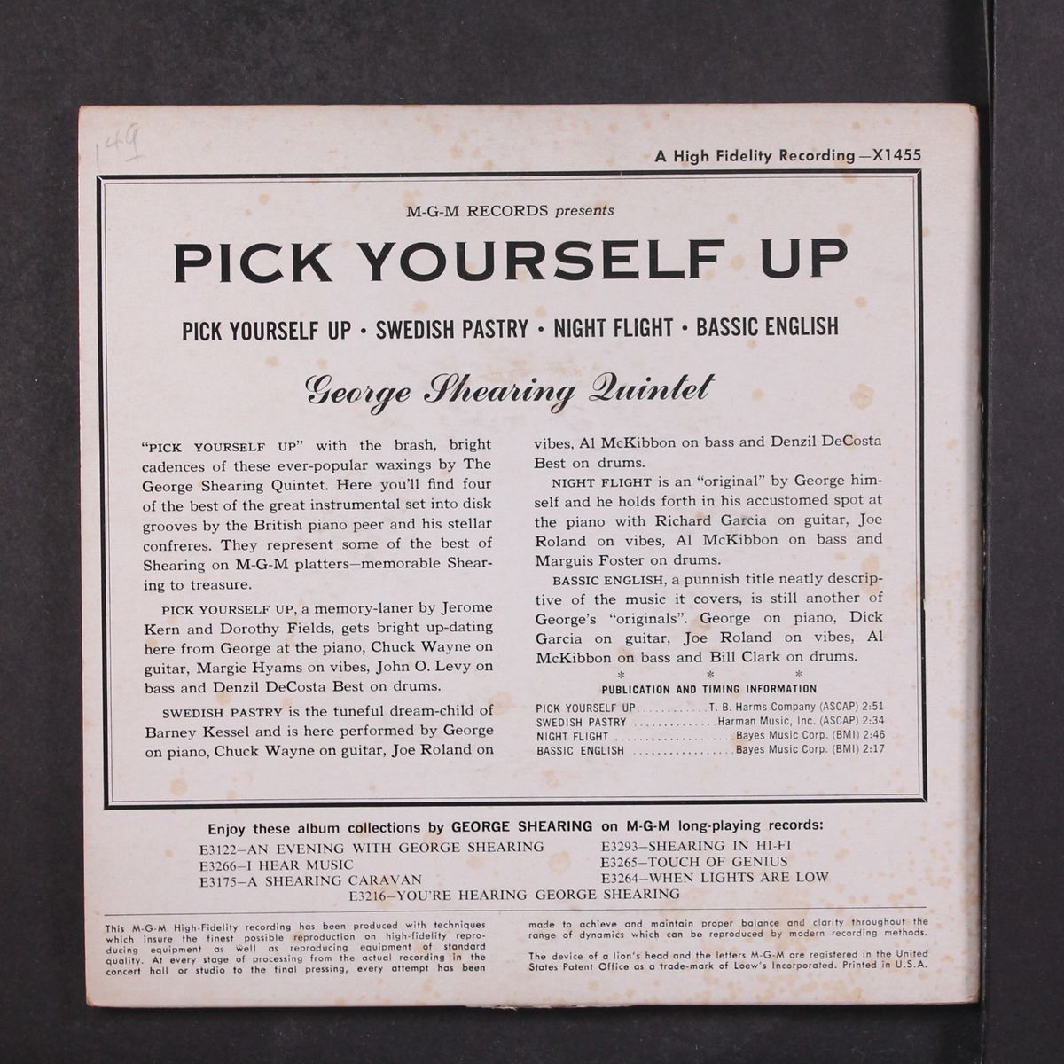 pick yourself up by GEORGE SHEARING