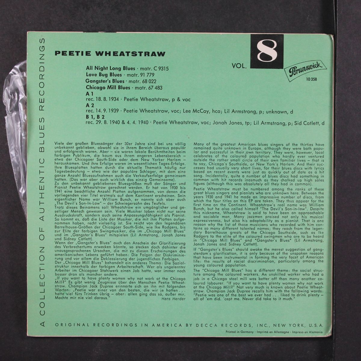 this is the blues v.8 by PEETIE WHEATSTRAW