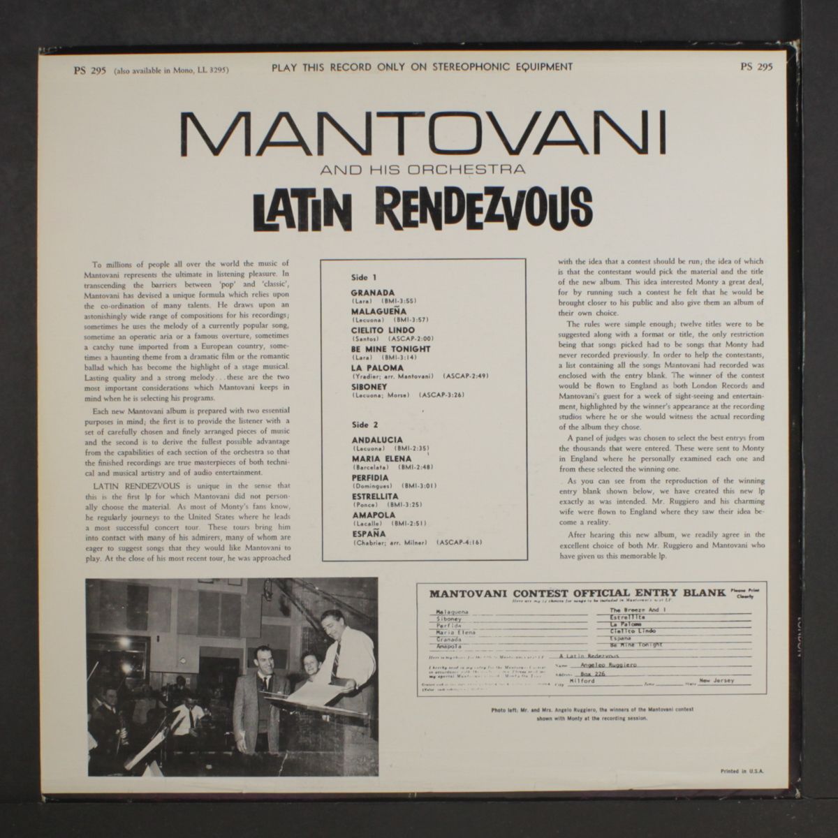 latin rendezvous by MANTOVANI
