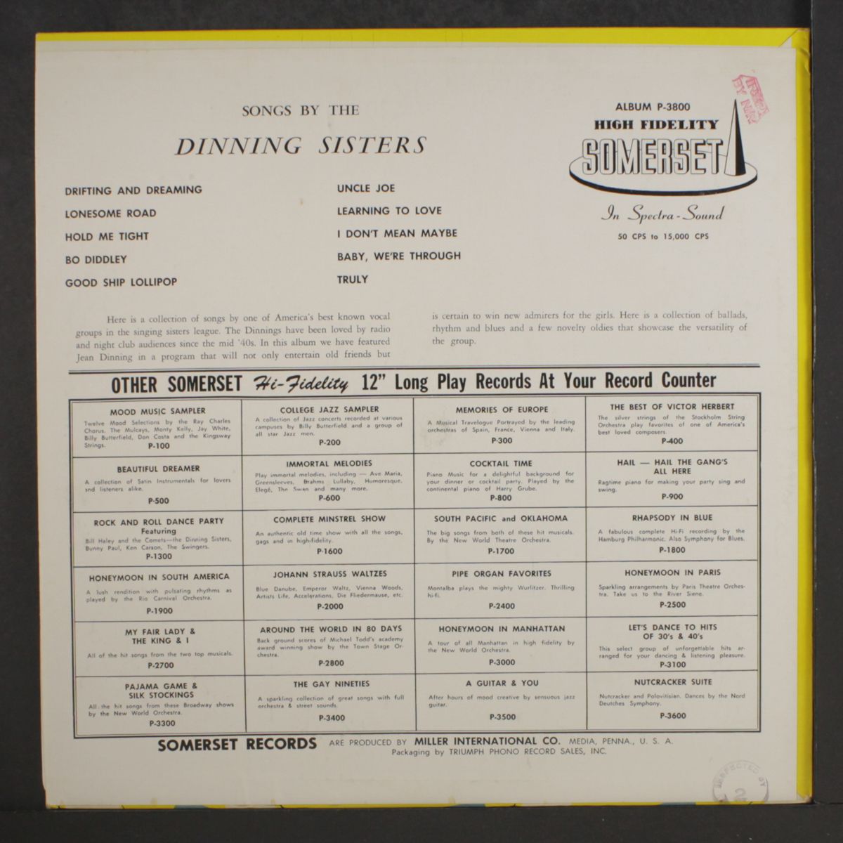 songs by by DINNING SISTERS