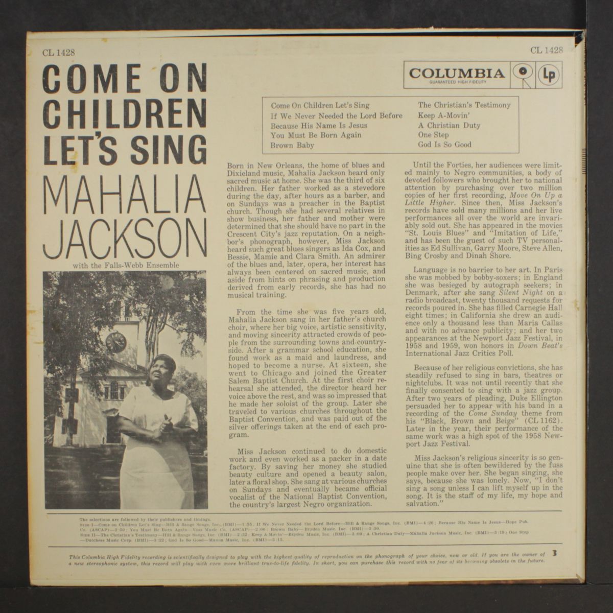 come on children, let's sing by MAHALIA JACKSON