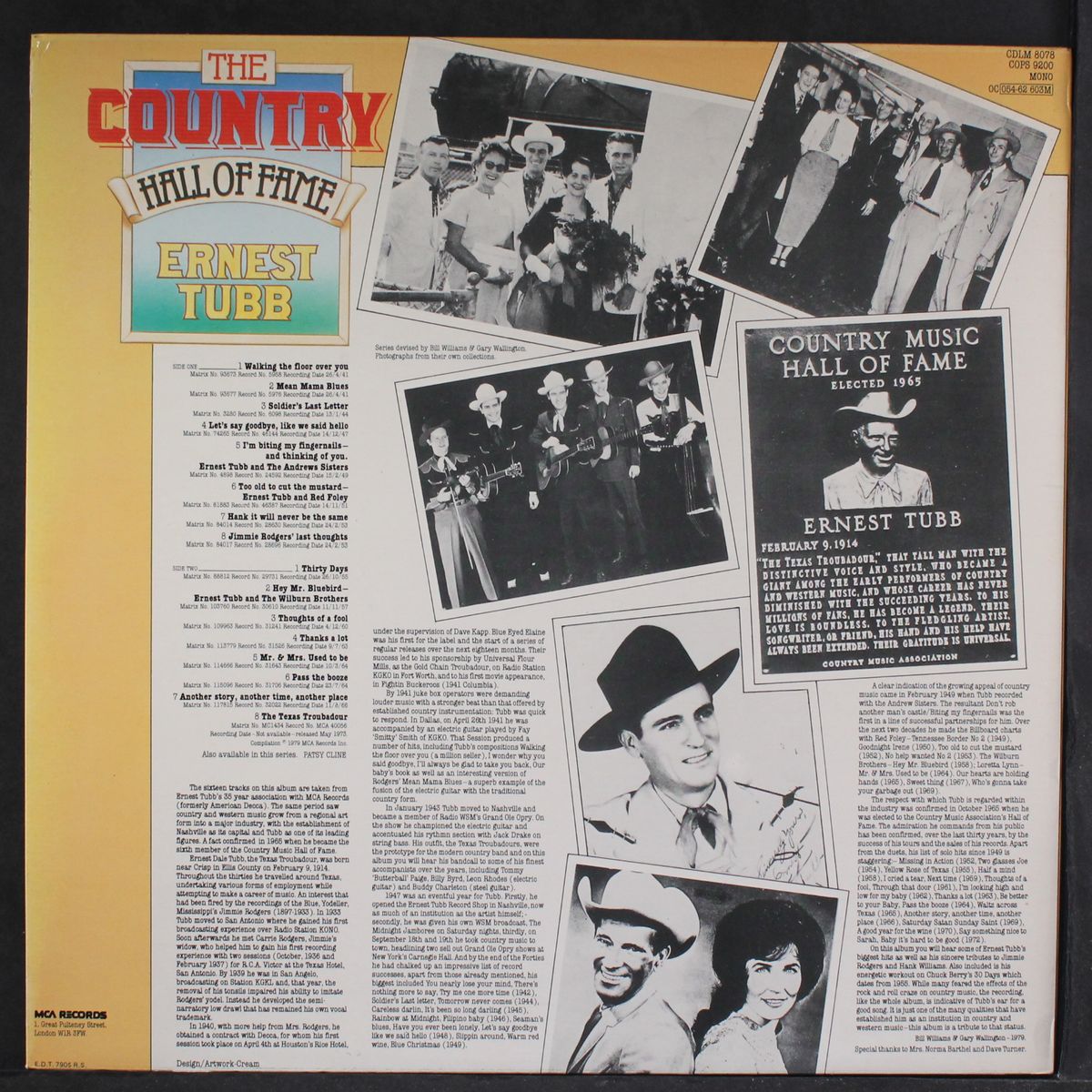 country hall of fame by ERNEST TUBB