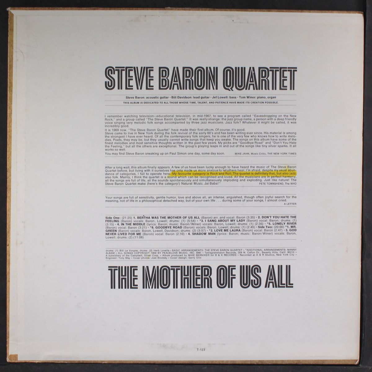 the mother of us all by STEVE BARON QUARTET