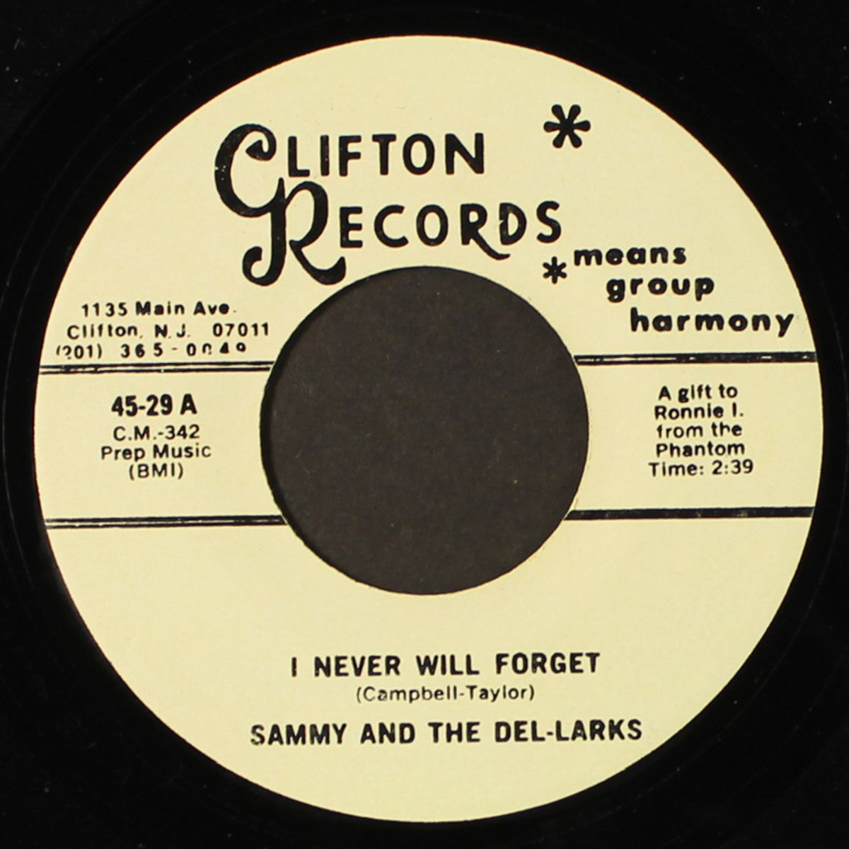 i never will forget / baby come on by SAMMY & DEL-LARKS