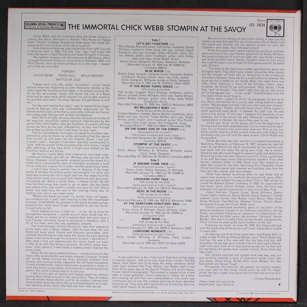 stompin' at the savoy by CHICK WEBB