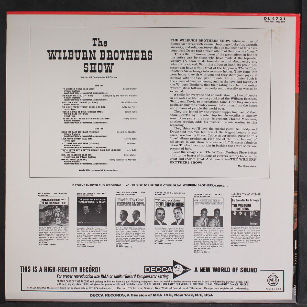 the wilburn brothers show by WILBURN BROTHERS & OTHERS