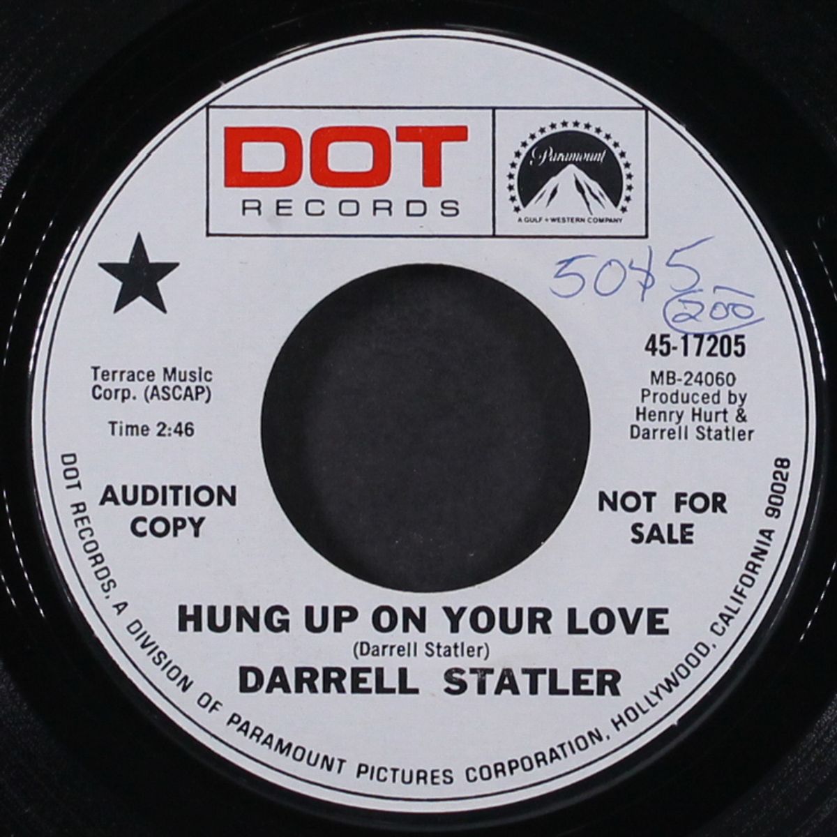 hung up on your love / it's another world by DARRELL STATLER