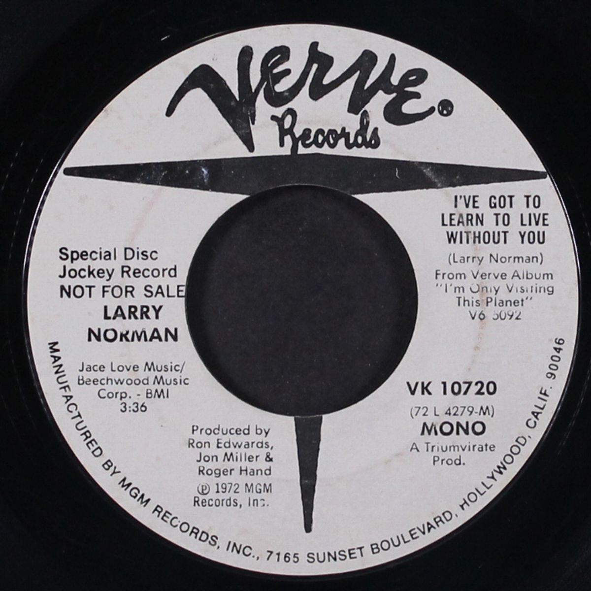 i've got to learn to live without you / mono by LARRY NORMAN