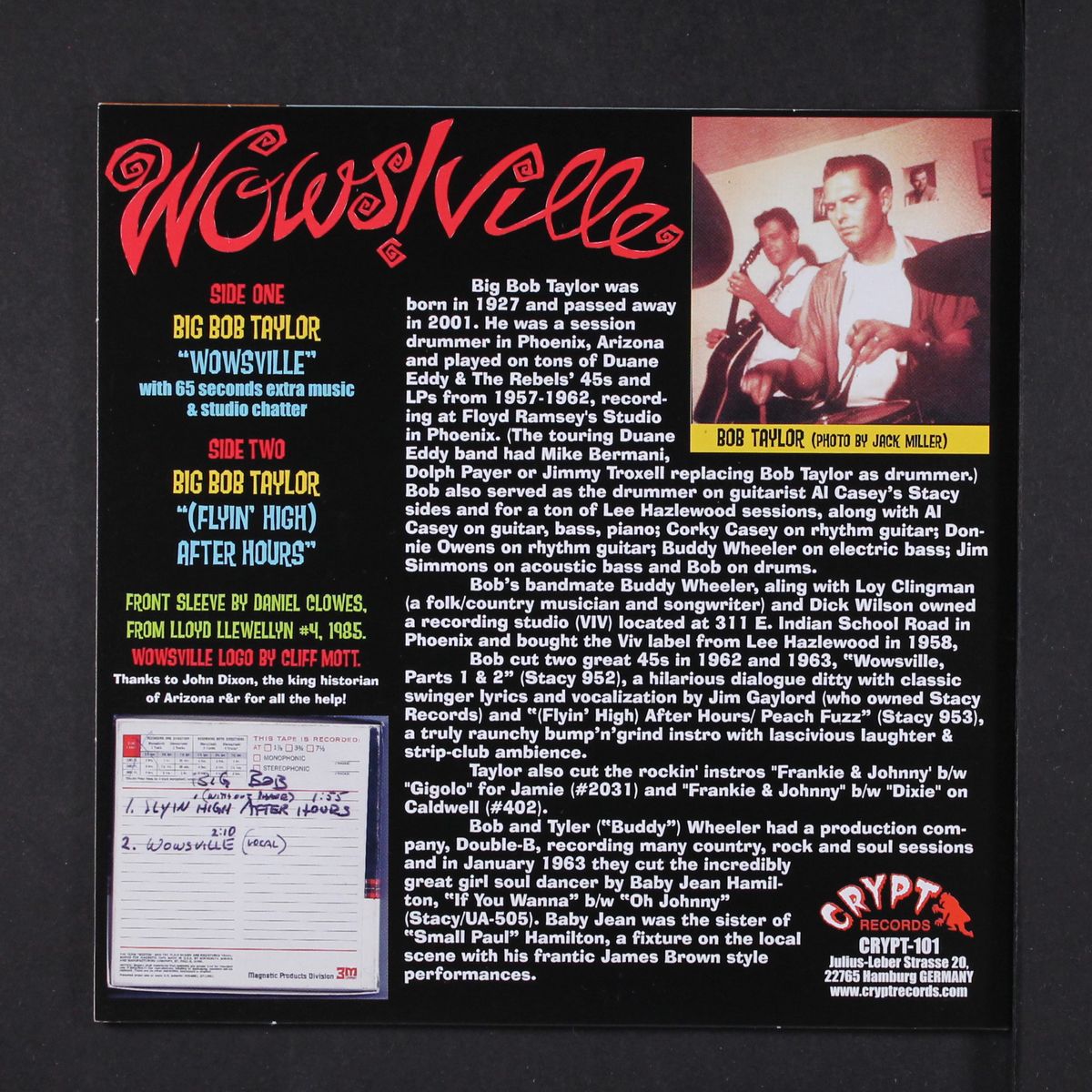 wowsville / (flyin' high after hours) by BIG BOB TAYLOR