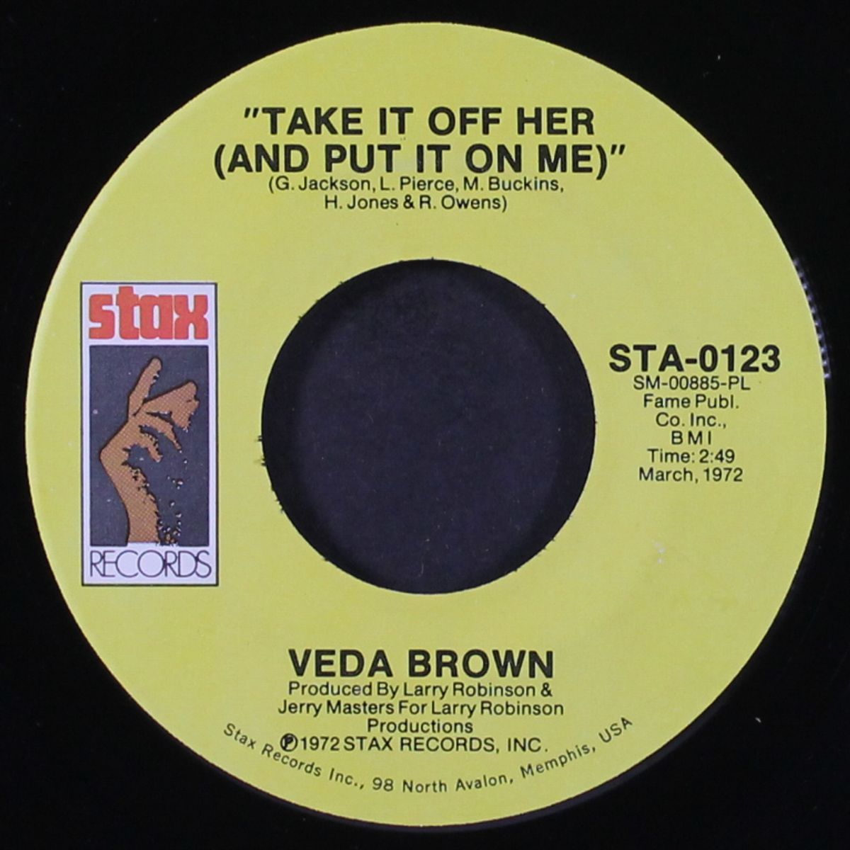 take it off her (and put it on me) / living a life without love by VEDA BROWN