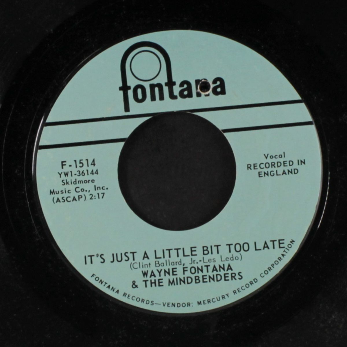 it's just a little bit too late / long time comin' by WAYNE FONTANA & MINDBENDERS