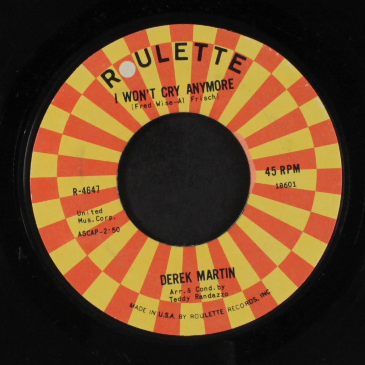i won't cry anymore by DEREK MARTIN