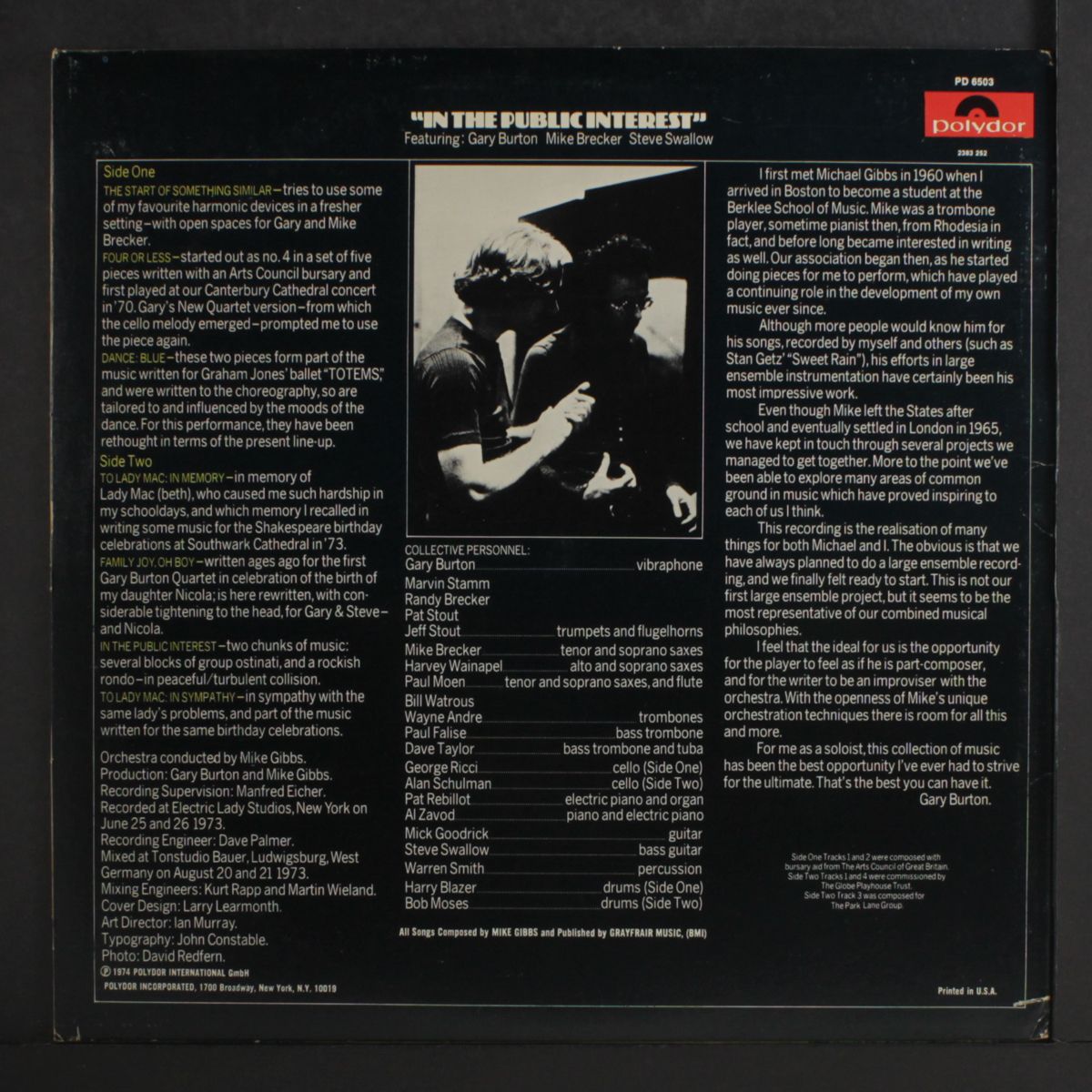 in the public interest by MIKE GIBBS & GARY BURTON