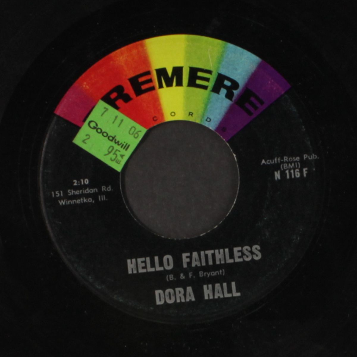 hello faithless / you've got me cryin' again by DORA HALL