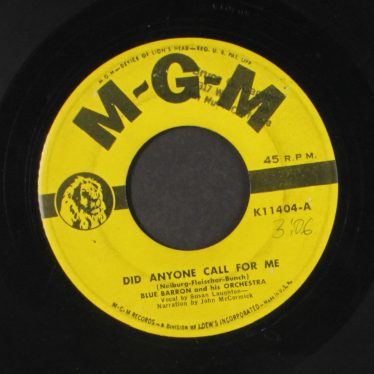 did anyone call for me / second fiddle by BLUE BARRON