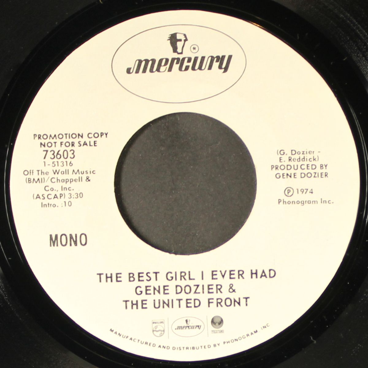the best girl i ever had / give the women what they want by GENE DOZIER & UNITED FRONT