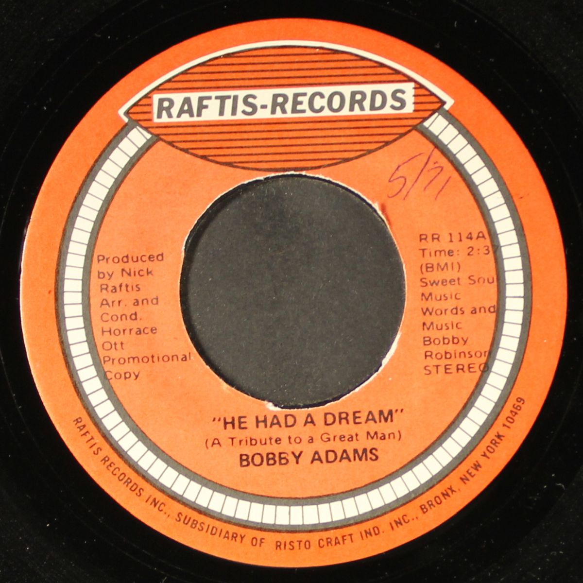 he had a dream / same by BOBBY ADAMS
