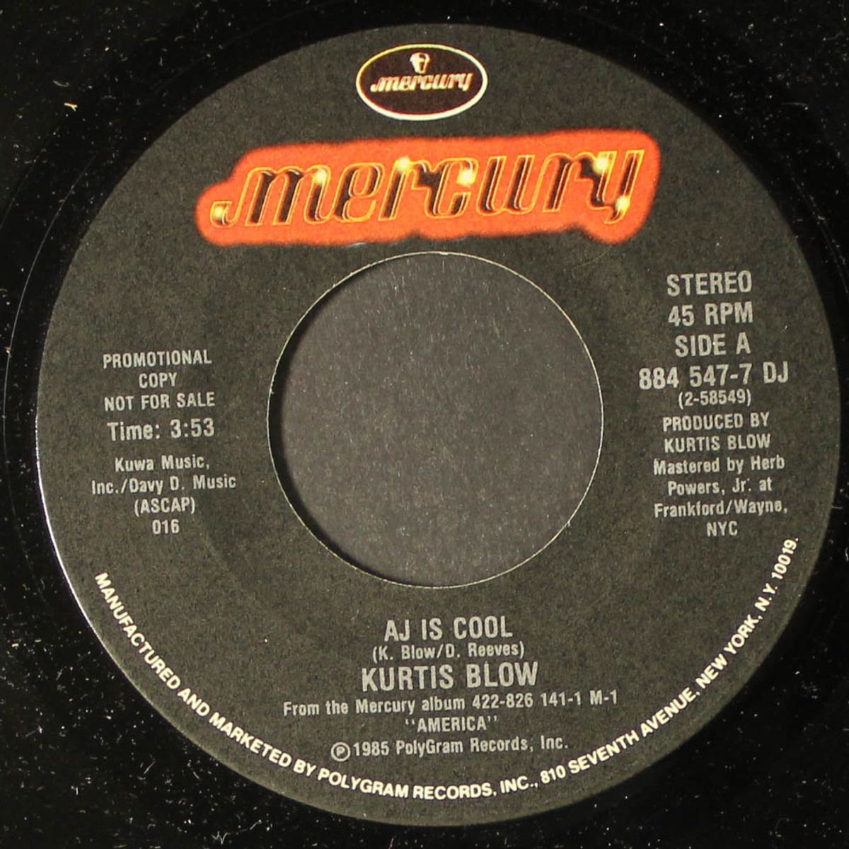 aj is cool / same by KURTIS BLOW