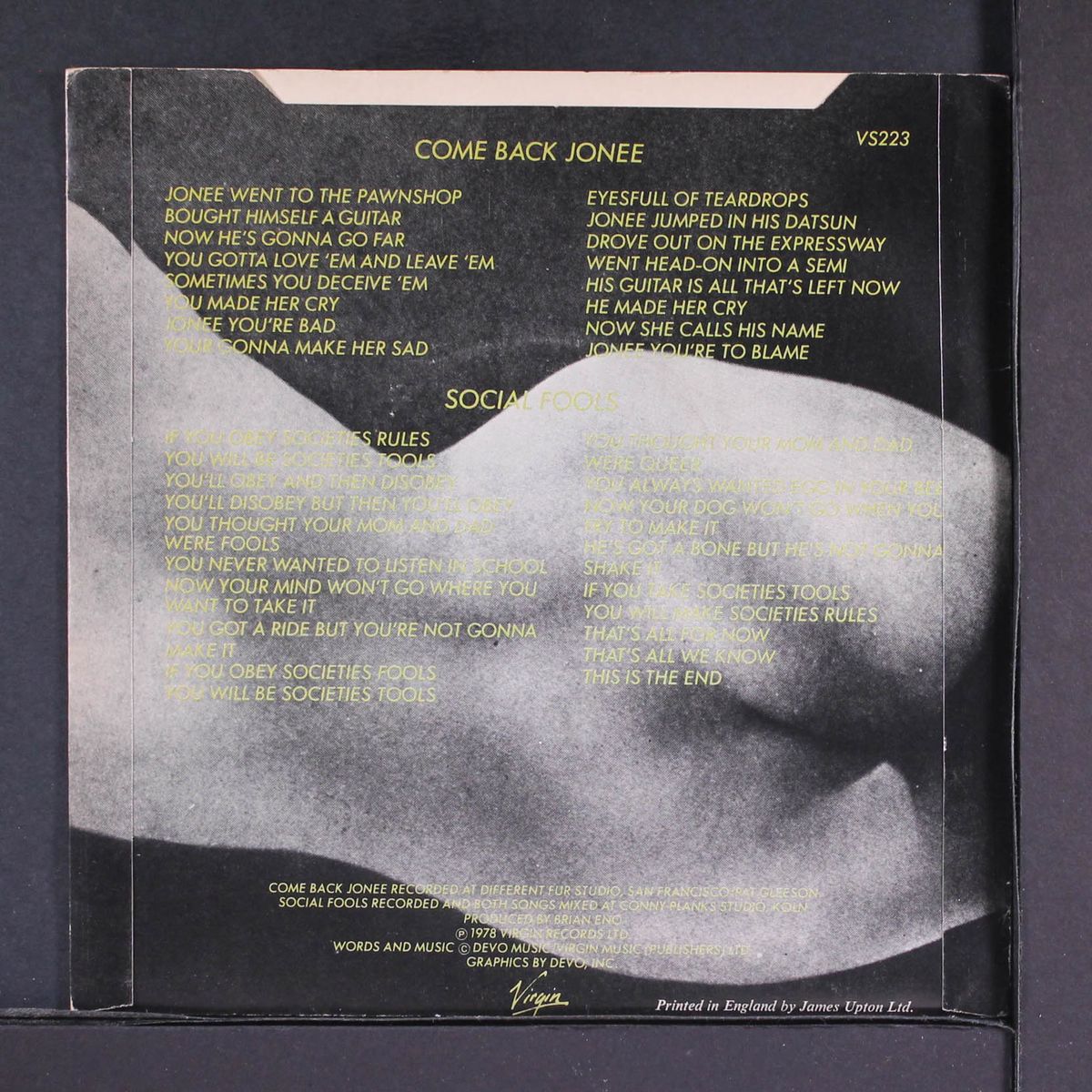 come back jonee / social fools by DEVO