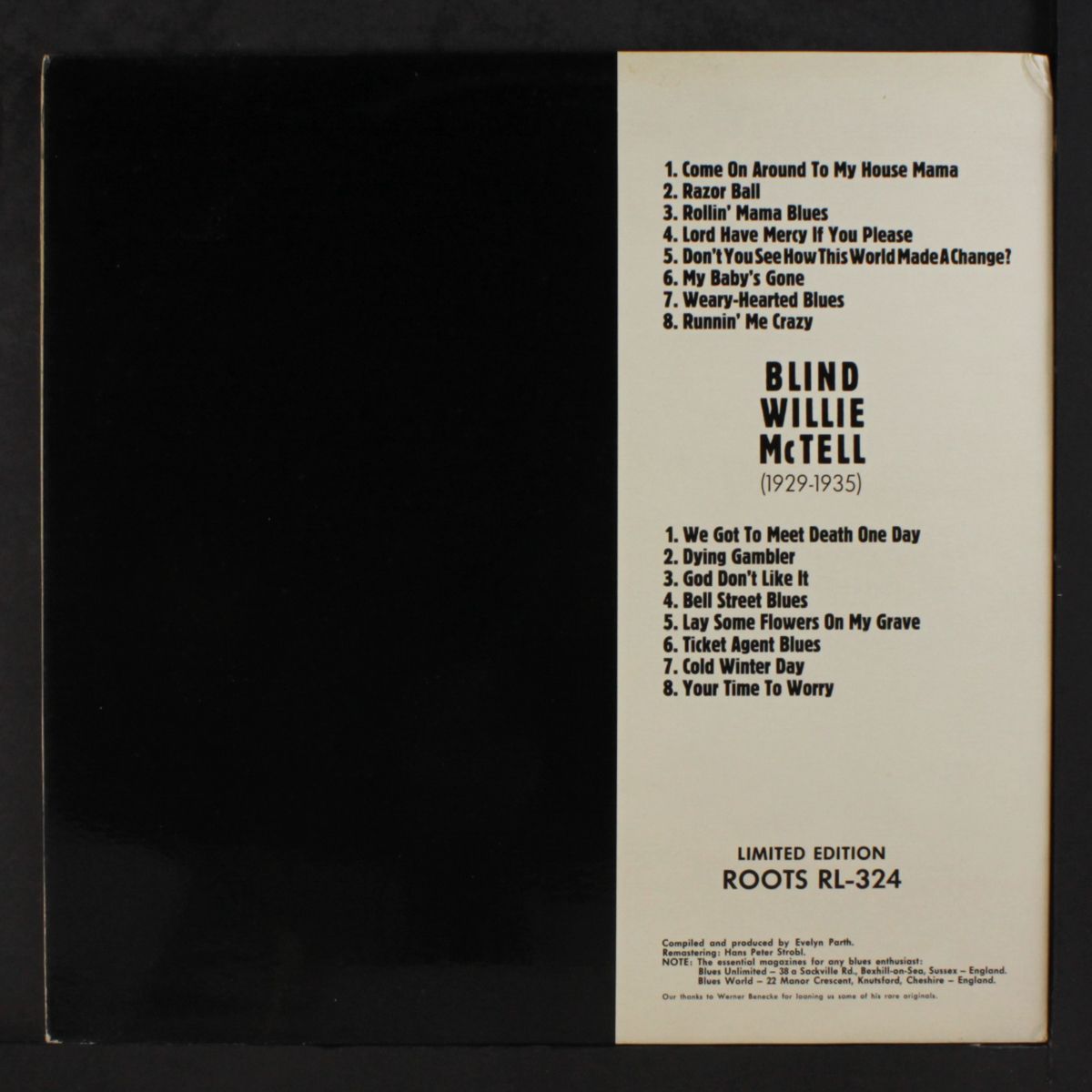 king of the georgia blues singers by BLIND WILLIE MCTELL