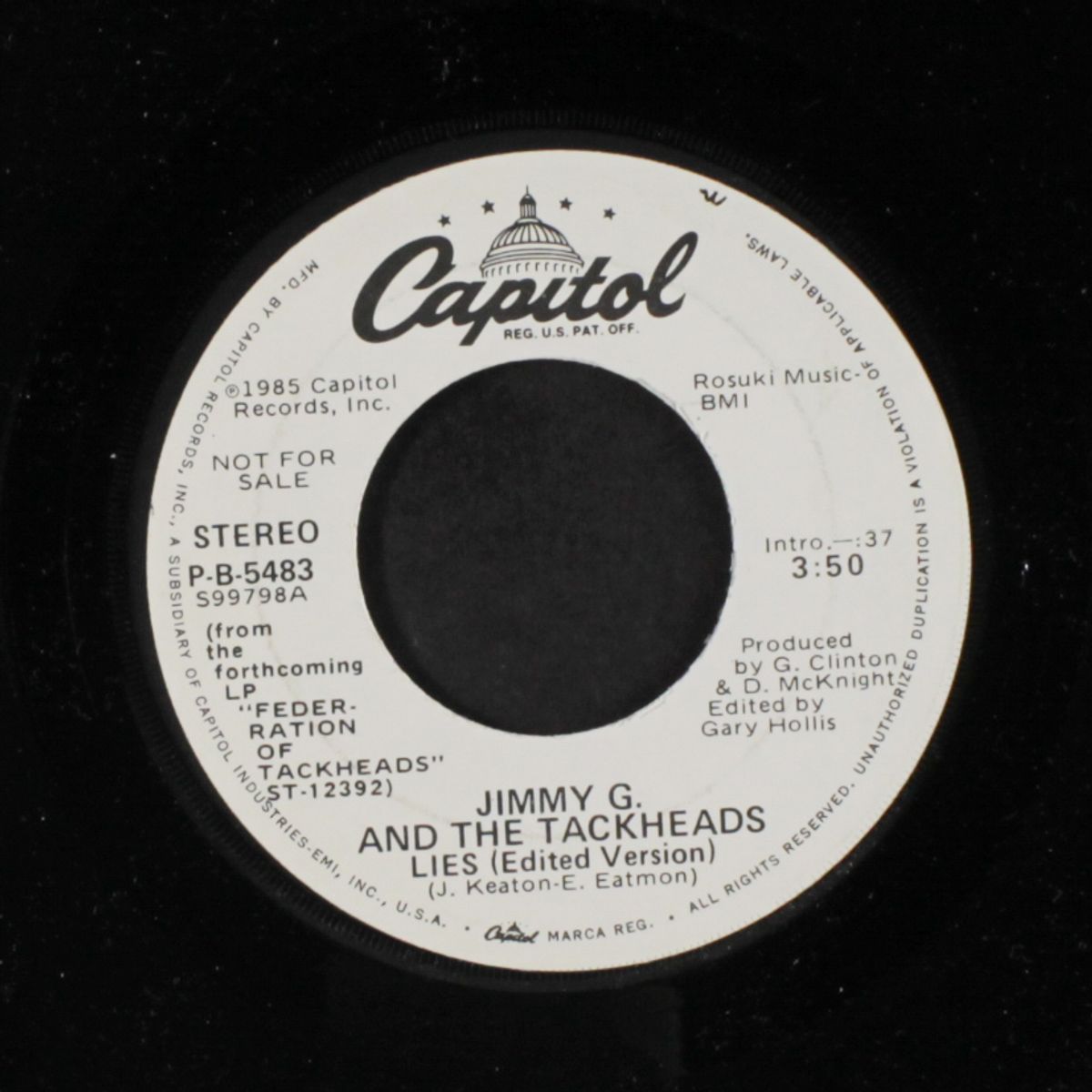 lies / same by JIMMY G. AND THE TACKHEADS