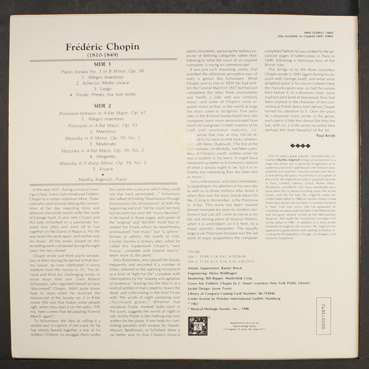 chopin: sonata no. 3 by MARTHA ARGERICH