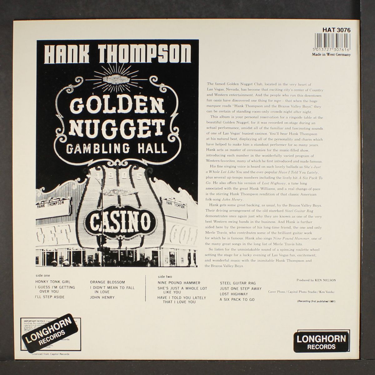 at the golden nugget by HANK THOMPSON