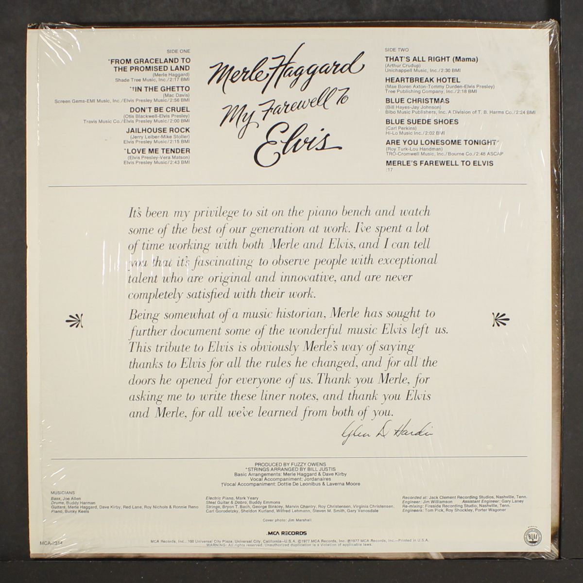 my farewell to elvis by MERLE HAGGARD