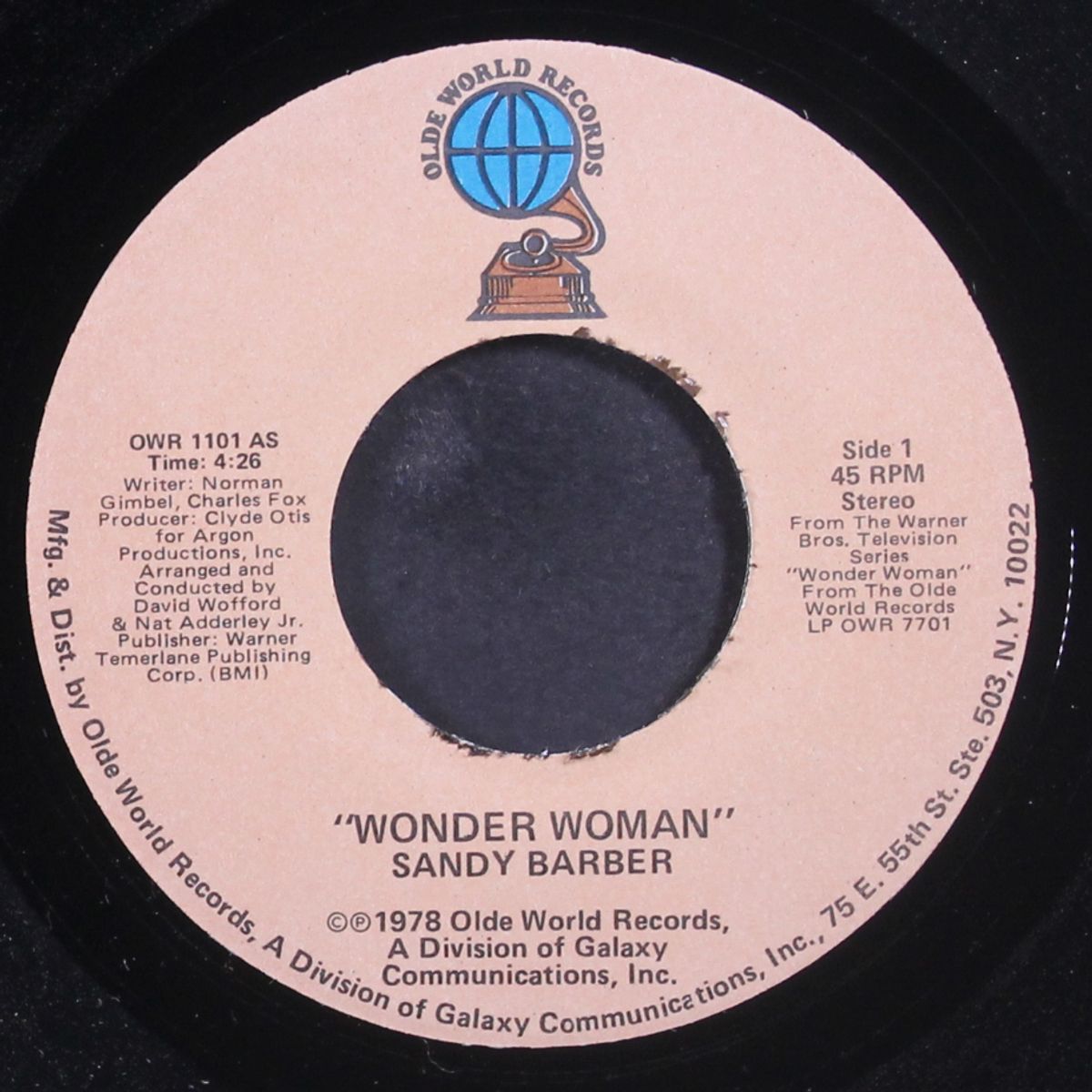 wonder woman / can't you just see me by SANDY BARBER
